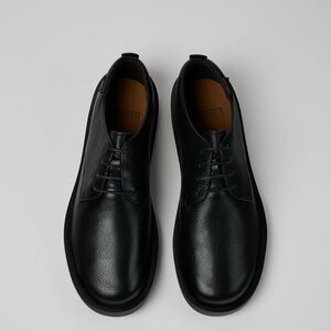 Camper Wagon Men's Black Leather Shoes